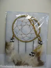 DREAM CATCHER SILVER WIND CHIME Beaded Feather Indian Dreamcatcher Windchime NEW