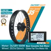 36V 48V 500W Snow Ebike Fat 4.0 Tire Rear Cassette Hub Motor Wheel 20-26inch