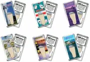 Biloxi FootWhere® Souvenir Fridge Magnets. 6 Piece Set. Made in USA