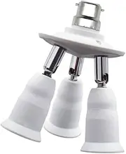 Light Socket, Splitter 3 in 1 360 Degree Adjustable 180 Degree Bendable B22 to E27 E26 Bulbs Socket Holder Lamp Bases