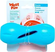 West Paw Zogoflex Qwizl Interactive Treat Dispensing Dog Puzzle Treat Toy for Dogs, Aqua Blue, Small