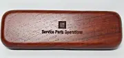 GM SERVICE PARTS OPERATIONS WOODEN WRITING PEN AND CASE, VERY NICE, CHERRYWOOD