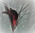 NWT 30" Christmas Feather Spray-Red & Burgundy Feathers, Glitter & Sequin Pine