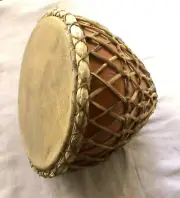 Hand Drum Nagadi Knotted With Leather Rope Folk Percussion Instrument