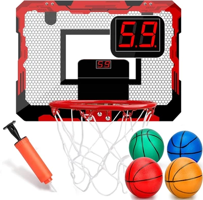 Indoor Mini Basketball Hoop for Kids Adults Toddlers, Shatterproof Backboard LED