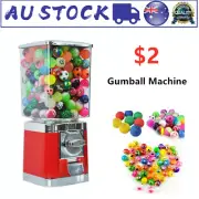 2 Coin Operated Gumball Vending Machine Toys Balls Twisting Dispenser w/Lock