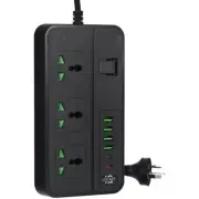 Surge Protector Power Strip USB with 3AC Outlets+4 USB+2 Type-C 2500W Flat Plug