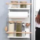 Fridge Organizer Refrigerator Shelf Organizer and Hooks Easy to Install Spice