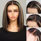 12A 5X5 HD Transparent Human Hair Lace Frontal Glueless Bob Wig , 12 Inch
