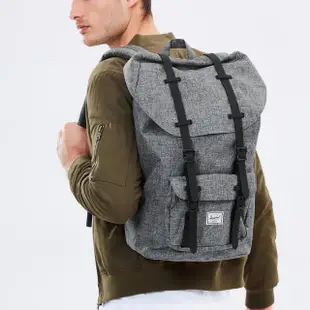 【Herschel】Little America 大型 灰黑 筆電夾層 大容量 帆布 背包 後背包(磁扣 橡膠帶)