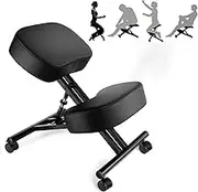 Ergonomic Kneeling Chair,Adjustable Stool for Home and Office,Improve Posture to Relieve Neck & Back Pain,Improve Your Posture with an Angled Seat Black