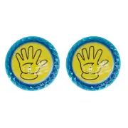 2Pcs 12V 60mm Arcade Button Push LED Dome Illuminated Convex Hand Palm Pattern d