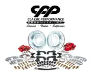 Ford 9" Rear Disc Brake Conversion Kit 12" 5x4.75 Drilled Rotors Red Calipers