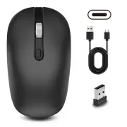 Wireless Mouse Bluetooth 2-in-1 Dual Device Ergonomic Comfort Mouse Silent Po...