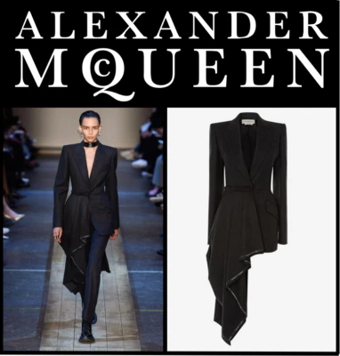 Alexander McQueen Selvedge Drape Runway Jacket, US6 IT42