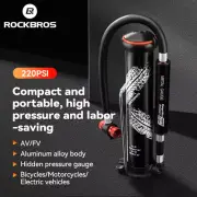 Rockbros Bicycle Pump With Barometer 220 PSI High Pressure Portable Pump AV/FV