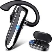 Driving Earpiece Business Earbuds V5.1 Wireless Noise-Canceling Single-Ear Headset with Microphone Driving Headset for Android Laptop PC, Black/1780