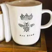 NEW TAGS Rae Dunn sugar creamer coffee kitchen set ceramic BEE KIND bumble bee