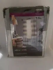 Allen + Roth 84-in Gray Light Filtering Rod Pocket Single Curtain Panel