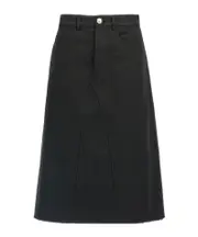 Jil Sander Logo Patch Denim Skirt DE34,DE32 black