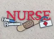 Red Nurse - Needle/Bandaid/First Aid/Nursing Iron on Applique/Embroidered Patch