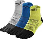 [TRIWONDER] Toe Socks for Men Women Athletic Running Socks Five Fingers COOLMAX Performance No Show Quarter Sport Socks
