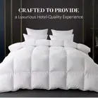 White Queen Size Feather DownFiber Comforter, 90 X 90