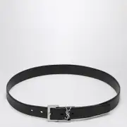 [Saint Laurent] Cassandre black smooth leather belt 70 EU Black