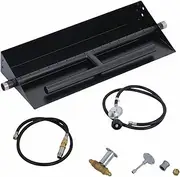 GarveeTech Drop-in Fire Pit Burner Kit - 18x6 Inch Rectangular Fire Pit Burner, Spark Ignition Kit, Propane & Natural Gas Compatible, Indoor Outdoor Use, H-Burner Design
