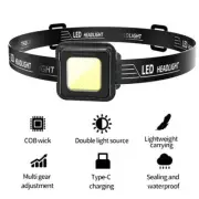 LED Super Bright Outdoor Headlamp USB Rechargeables Waterproof Head-Mounted C9U5