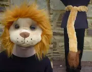 NEW Plush Soft 3D LION MASK & TAIL SET Dress ups Costume Halloween Book Week