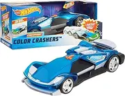 Hot Wheels Color Crashers Cyber Speeder, Motorized Toy Car with Lights & Sounds, Blue, by Just Play