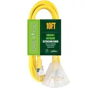 GREATIDE 10 Ft Lighted Outdoor Extension Cord with 3 Electrical Power Outlets...