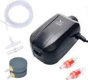 Uniclife Aquarium Air Pump Dual Outlet Fish Tank Aerator with Accessories for 5-