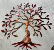 Olive Tree --Tree of Life Copper and Red Tinged 30" Metal Wall Art Décor