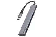 Bonelk Long-Life USB-C to 4 Port USB 3.0 Slim Hub Adapter for Laptop Space Grey