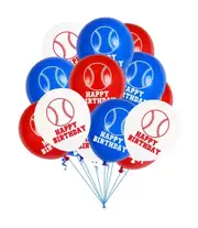 15pcs Baseball Balloon Set - Sports Theme Latex Balloons - Kids Birthday Party Decorations