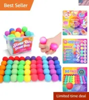 50 Pack Slow Rising Stress Ball, Large Box Stretchy Fidget Ball for Anxiety S...