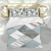 3D Grey Marble 209 Bed Pillowcases Quilt King Size