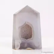 281g95mm Druzy Agate Geode Tower Point Natural Crystal Polished Quartz Healing