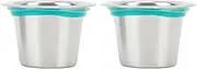2PCS Coffee Filter Cups Silicone Stainless Steel Refillable Capsule Reusable Coffee Pods for Household Use