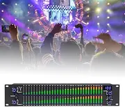 Graphic Equalizer,31-Band Dual Channel Stereo Audio Effect Controller with LED Spectrum Display,10 Preset Effects,DSP Processing Chip,Signal Processors for Recording Studio(Black)