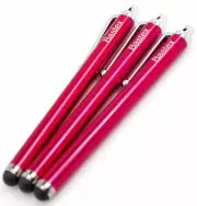 Pack of 3 Red Universal Stylus Touch Screen Pen on the go versatility
