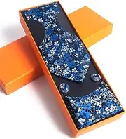 [MVUYO] FMURY Wedding Groom Wedding Hand Tie Formal Suit Business Men Tie Suit Casual Gift Box Suit Boyfriend Father(Blue)