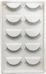 Ｂｅｓｇａ 5 Pairs Practice Lashes,Training Lashes,Training Eyelash Extension,Eyelash Strips,Practice Eyelashes for Beauty Salon, white, 8mm