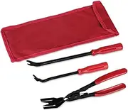 3pcs/Set Auto Car Door Panel Remover Clip Trim Auto Fastener Pliers Puller Tool Retaining Clip Remover Pry Bar Tool + Nylon Bag Automotive Fasteners and Clips