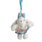 Cute Plush Rabbit Keychain Adornment Trendy Rabbit Plush Bag Decoration Secure Clip On Designs for Keys and Wallets Red