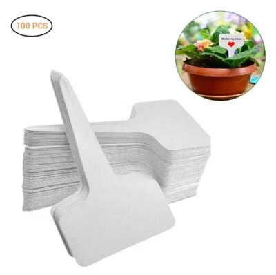 100Pcs PVC Garden Labels Plant Sorting Sign Tag Ticket Plastic Plate Board