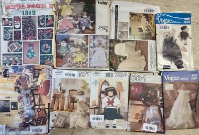 Lot Of 9 Uncut Vogue Craft Sewing Patterns