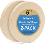 Falling in Art Unfinished round Birch Wood Panels Kit for Painting, Wooden Canva